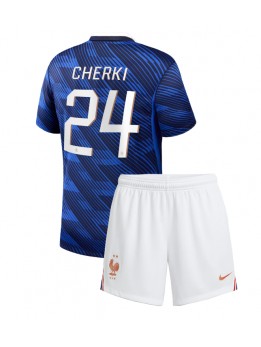 Otroški Nogometna dresi replika Francija Rayan Cherki #24 Domači SP 2026 Kratek rokav (+ hlače)